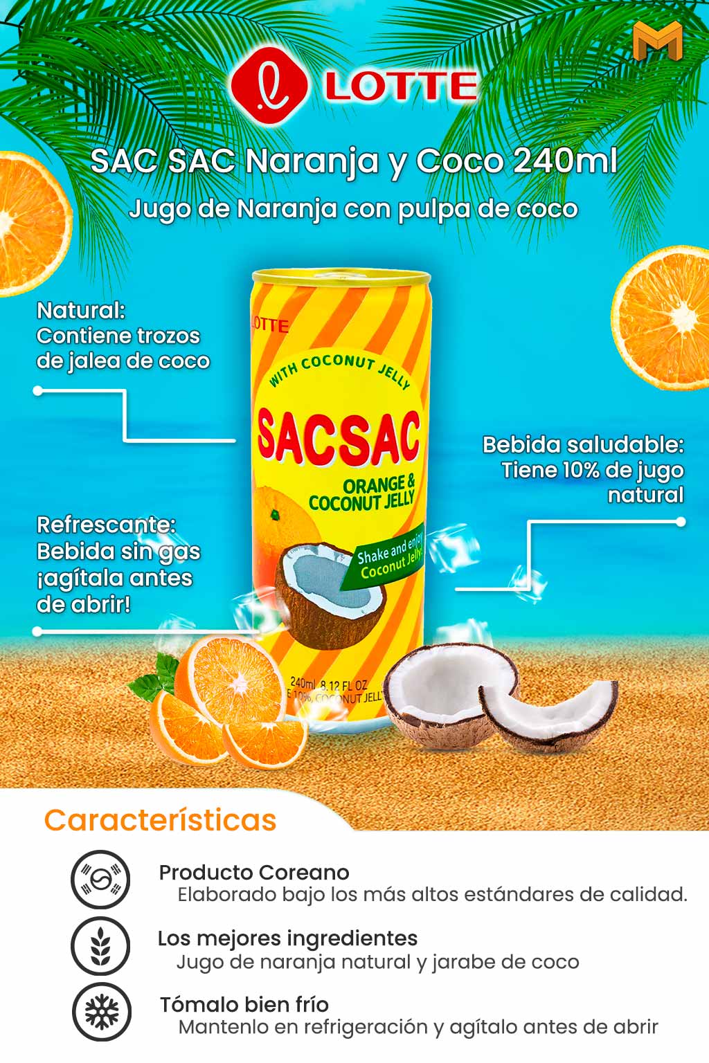 Descripción Sac Sac Naranja Coco 240ml 1