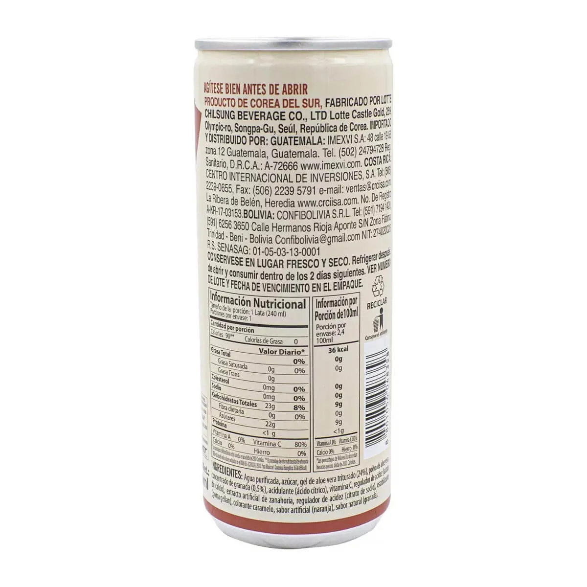 Bebida Aloe Vera con Granada Lotte 240ml