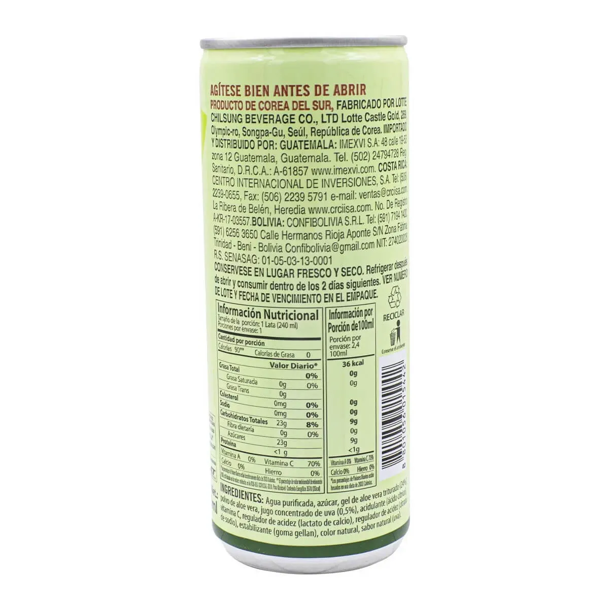 Bebida Aloe Vera Original Lotte 240ml