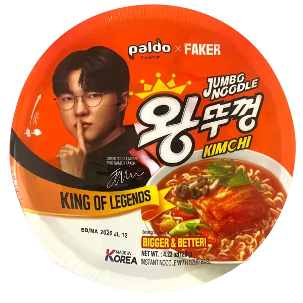 Jumbo Noodle Oji Kimchi 120g - Sopa Instantánea Coreana Paldo x Faker | King of Legends