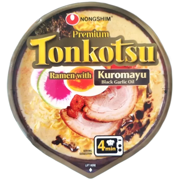 Nongshim Premium Tonkotsu Ramen con Kuromayu (Aceite de Ajo Negro) Bowl – Ramen Coreano Gourmet