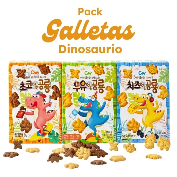 Pack Galletas Dinosaurio CW – Leche, Queso y Chocolate